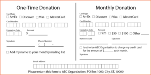 Sample donation form